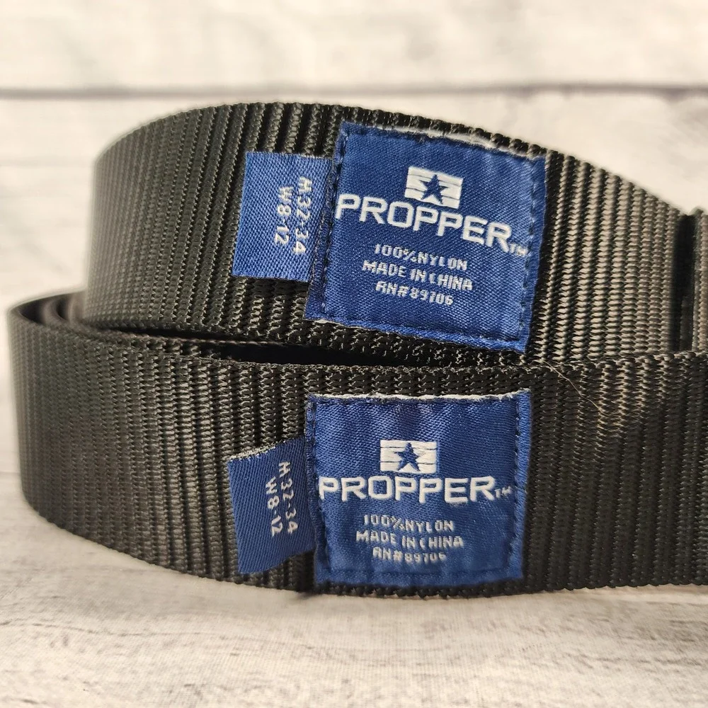 Propper Tactical Belt Mens Medium 32-34 Black Nylon Webbing Duty Belt F5230